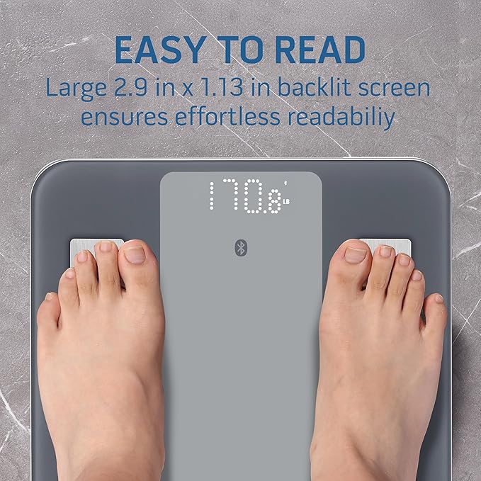 Health o meter Bluetooth Digital Bathroom Scale with Smart Connectivity BMI & Body Fat Tracking 440 lb Capacity for Multiple Users