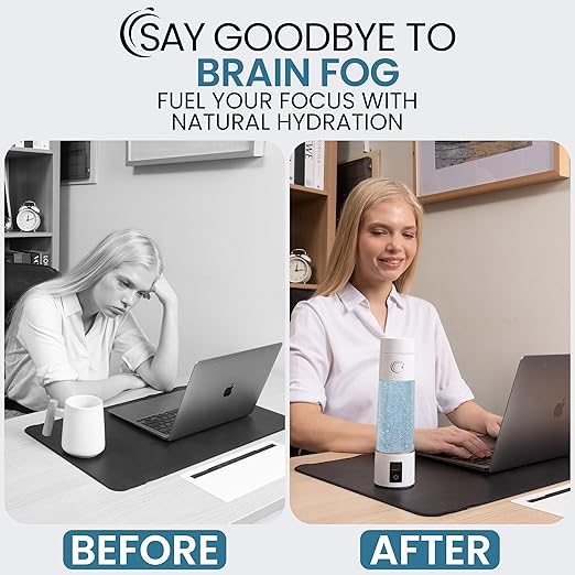 ECOFLOW Hydrogen Water Bottle Generator – Up to 5000PPB (5.0 PPM) SPE PEM Tech Water Ionizer – 10oz Portable Molecular H2 Maker, USB-C Rechargeable, LED Display – for Travel, Gym, Office