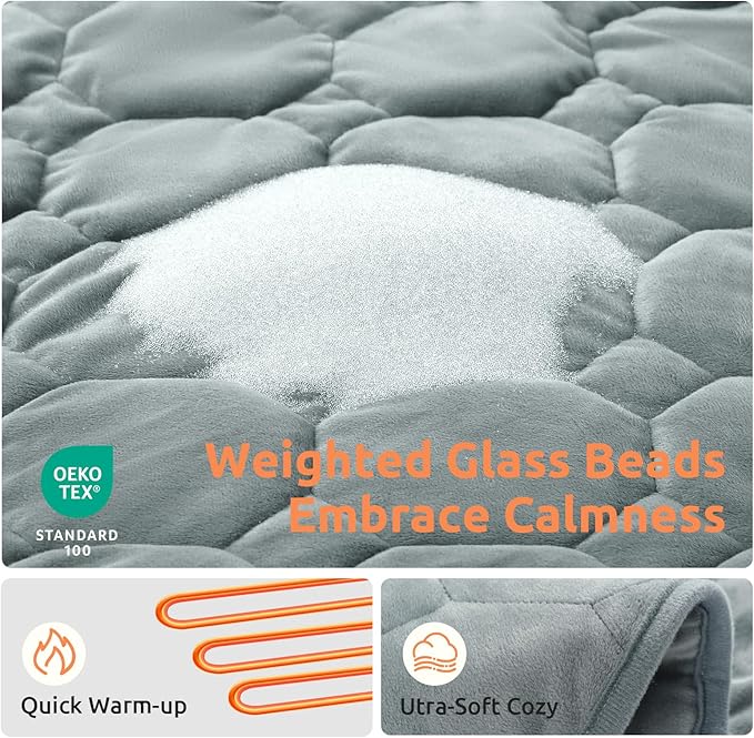 Drewin Weighted Heating Blanket 5lbs for Relax and Calm, 24" x 29" Portable Electric Pads for Knee Shoulder Versatile Use, Warm Lap Blanket with 4 Heating Levels 2 Hours Timer Auto Off, Grey