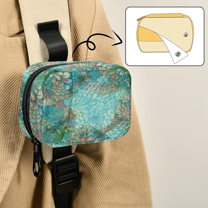 Fantasy Dragonfly Pill Box 7 Day Pill Case Travel Pill Organizer Bag with Zipper Bag Portable Weekly Case Compact Size for Vitamin Supplement Holder