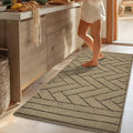 Kitchen Rugs,20" x 48" Non Slip Kitchen Mats for Floor-Thick Stain Resistant Kitchen Floor Mat Runner Carpet for Hallways Entryway Laundry Room Washable(Khaki)