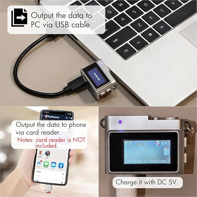 Mini Keychain Camera, Small Retro Snap, 1080P Tiny Digital Camera with 32GB Card, Vintage Nostalgia Pocket Video Recorder Vlogging Photo for Travel Study (Black)