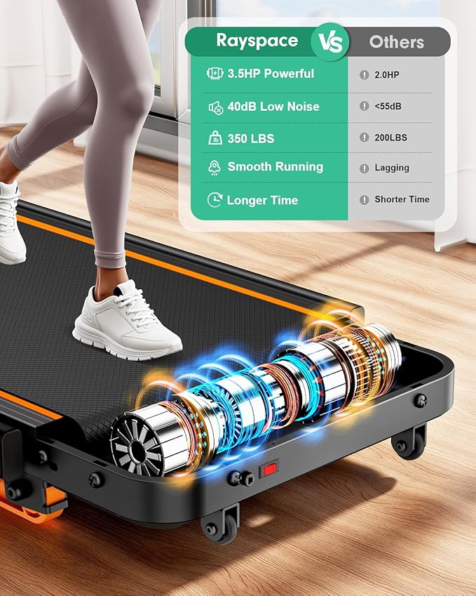 Walking Pad with 10% Incline & Handle Bar, Low Noise Walking Pad Treadmill for Home Small, Upgrade 3.5HP Treadmill with Incline, 4 in 1 Portable Compact Walking Pad with Incline/APP 350lbs