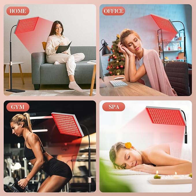 Red Light Therapy for Body and Face, Infrared Light Therapy Lamp 660nm Red Light and 850nm NIR LED Panel Light with Adjustable Stand, Infrared Redlight Therapy Device for Body Use at Home/Office/Gym