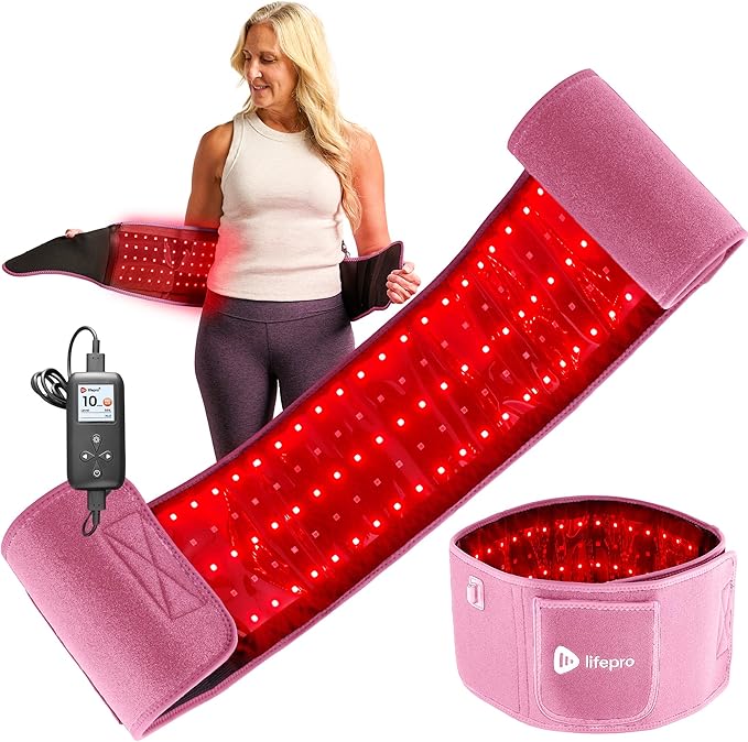 LifePro Red Light Therapy Belt – Infrared Red Light Therapy for Body, Back and Shoulder with Triple Chip LEDs, Allevared Belt with 660nm & 850nm Wavelengths – for Daily Comfort & Wellness Support