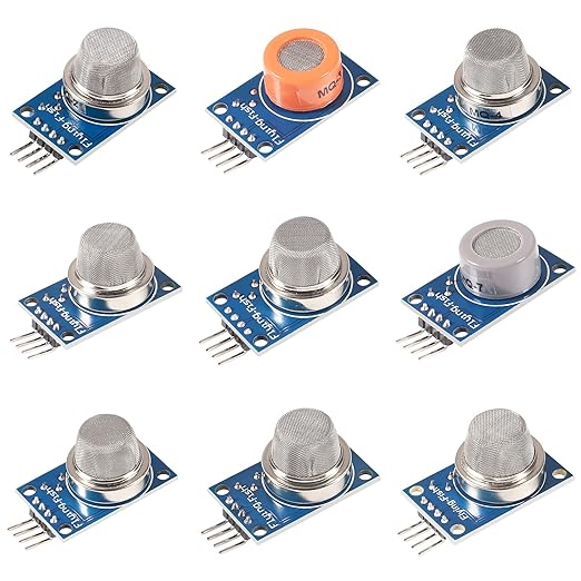 9pcs/Lot Gas Detection Sensor Module MQ-2 MQ-3 MQ-4 MQ-5 MQ-6 MQ-7 MQ-8 MQ-9 MQ-135 Sensor Module Gas Sensor Starter Kit for Arduino Raspberry Pi (9PCS/Lot)