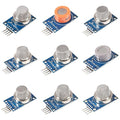 9pcs/Lot Gas Detection Sensor Module MQ-2 MQ-3 MQ-4 MQ-5 MQ-6 MQ-7 MQ-8 MQ-9 MQ-135 Sensor Module Gas Sensor Starter Kit for Arduino Raspberry Pi (9PCS/Lot)