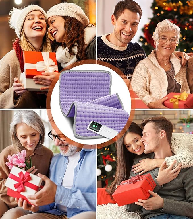 Heating Pad for Back Pain Relief, 9 Heat Settings & 4 Timers Auto Shut Off Heating Pads for Period Cramps with, Machine Washable, Dry & Moist Electric Heating Pad for Neck, Shoulder, Leg, 12''×24''