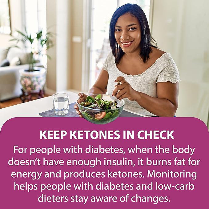 TRUEplus Ketone Test Strips, Urinalysis Test Sticks Ideal for Low-Carb Dieters and People with Diabetes, 100 Count