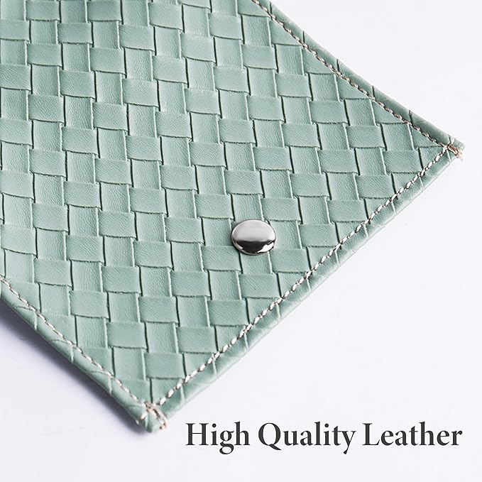 Pill Organizer,LIZIMANDU Weekly Travel Pill Case Box Medication Reminder Daily AM PM, Day Night 7 Compartments,for 4 Times A Day, 7 Days a Week-Includes Leather PU Carrying Case(1-Weave Green2)