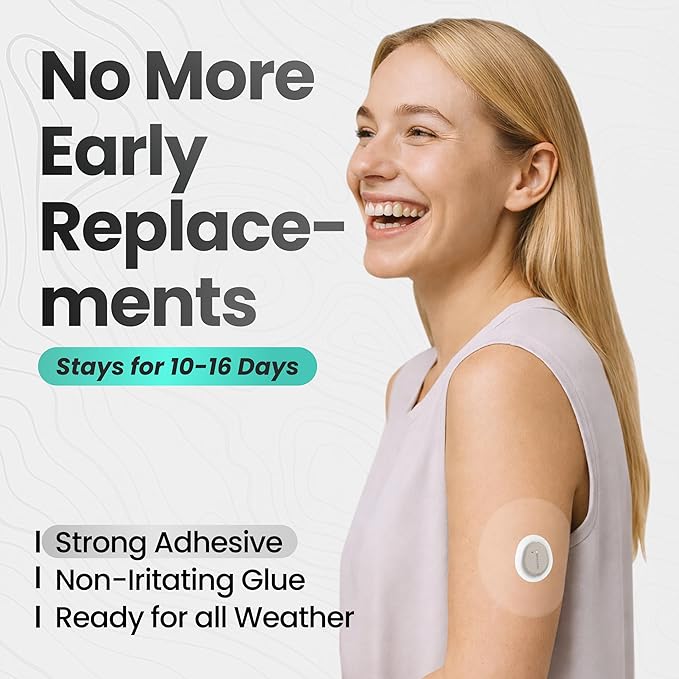 Adhesive Patches for Dexcom G7 & Stelo CGM that Stay for 10-15 Days - Sweatproof & Waterproof Over Patches - Overpatches for Continuous Glucose Monitor Sensor Protection, Transparent 40pc