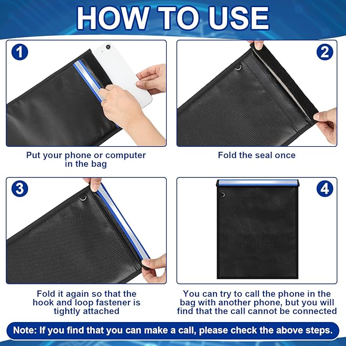8 Pack 1 Pcs Large Faraday Box with 7 Pcs Faraday Bags(L, M and S) for Car Keys, Laptops, Tablets, Phones, Fireproof and Waterproof Key Protector for Car Security(Blue)