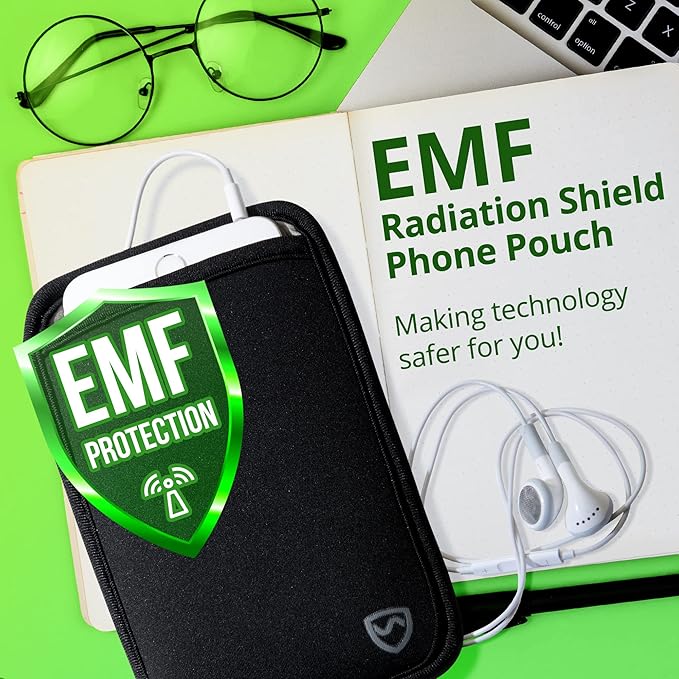 SYB Shield Your Body EMF Blocker Phone Case, Powerful Radiation Blocker for Cell Phone, Durable Anti Radiation Cell Phone Case, Black, XXL, for Phones Up to 4.33-Inches Wide (11 x 19 cm Pouch Size)