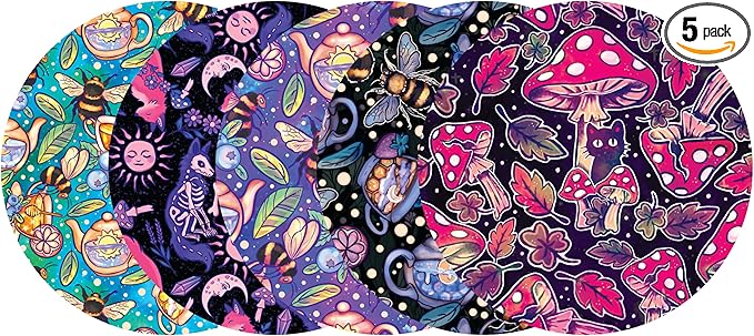 Glucomart CGM Patch for Libre and G7-5-Pack Waterproof and Hypoallergenic Adhesive Overpatch CGM Tape (Enchanted Forest)