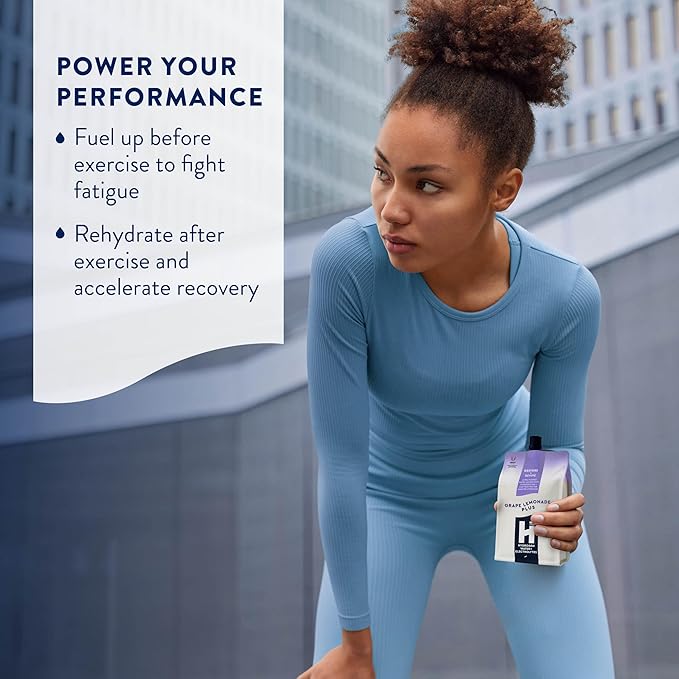 HTWO Plus Molecular Hydrogen Water with Electrolytes, Grape Lemonade Flavor, Sugar Free Hydration Packets, 16.9oz 12 Pack, Energy Sports Drink, Performance & Recovery Support, Alternative to Hydrogenated Tablet - no Prep/Mess, 15 ppm