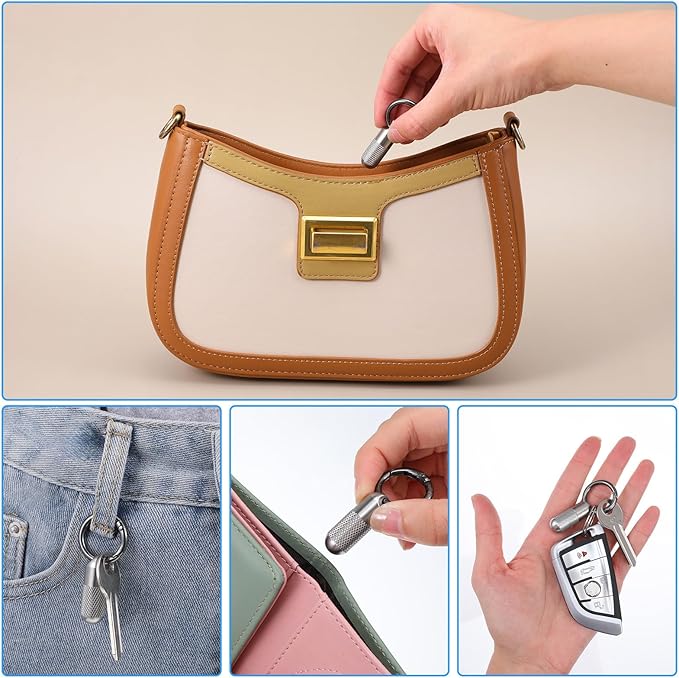 Small Pill Case Keychain Micro Keychain Pill Holder Mini Waterproof Metal Emergency Medicine Organizer Container Portable Carabiner Clip Medicine Bottle for Outdoor Camping Travel Purse Pocket