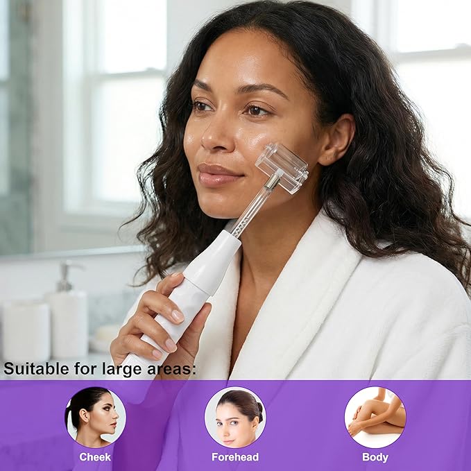 Electrode Wand Glass Tube Handheld Spare Parts Light Therapy Wand Spare Glass Attachment for Hi Frequency Facial Device Elitzia ETHG01P（Violet Roller）