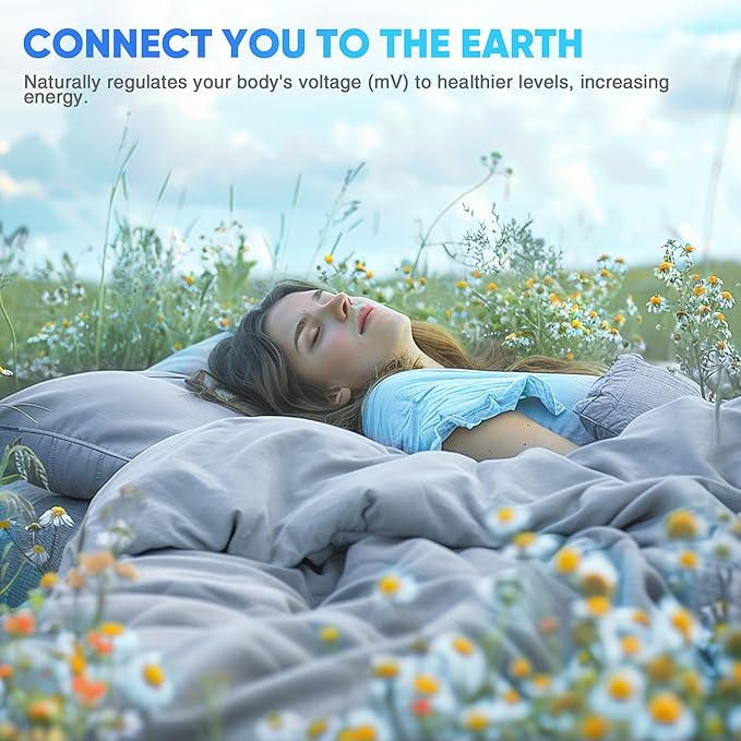 Grounding Sheets Full XL, 95% Organic Cotton+ 5% Pure Silver Fiber, Grounded Sheets with Grounding Cord, Bed Grounding Kit for Healthy Sleep Therapy Full XL-54"x 80"x 13" DeepGrey