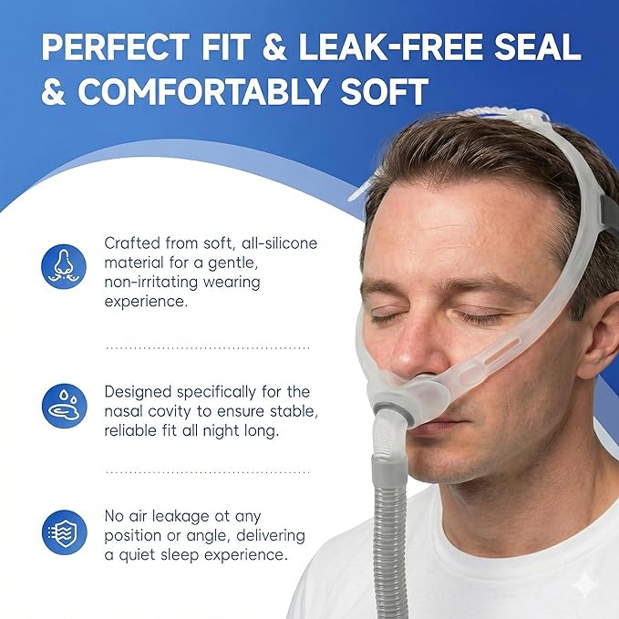 3-Pack Replacement Nasal Pillow Cushion Compatible with Swift FX - Ultra Soft Silicone CPAP Mask Cushion with Dual-Layer Technology for Perfect Seal - Premium Nose Pillows Cushions Only, Medium