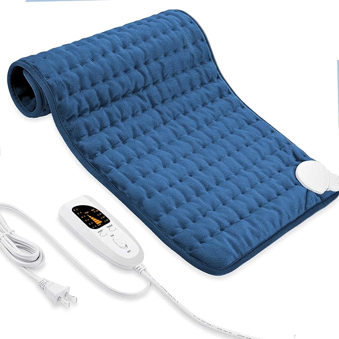 40"X20" Electric Heating pad with 6 Heat Settings, Auto Shut Off, Dark Blue Dry Electric Heating for Back Neck Knee Arms Legs Shoulder Heat Pads for Christmas Birthday Father's Day Mother's Day