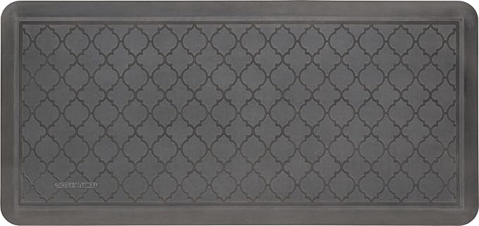 Tempur-Pedic Ultra Comfort Anti-Fatigue Lattice Pewter 1' 8" x 3' 6" Kitchen Floor Mat Cushioned Ergonomic Standing Desk Mat Waterproof Non-Skid Foam