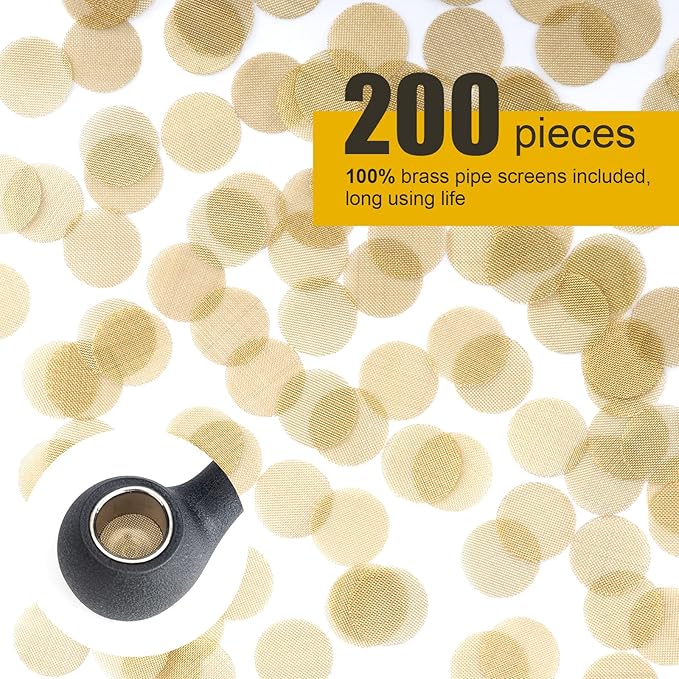 Scotte 200 pcs 3/4 Inch Brass Pipe Screens,19.05mm(0.75in) Metal Pipe Filter Screen with Storage Box
