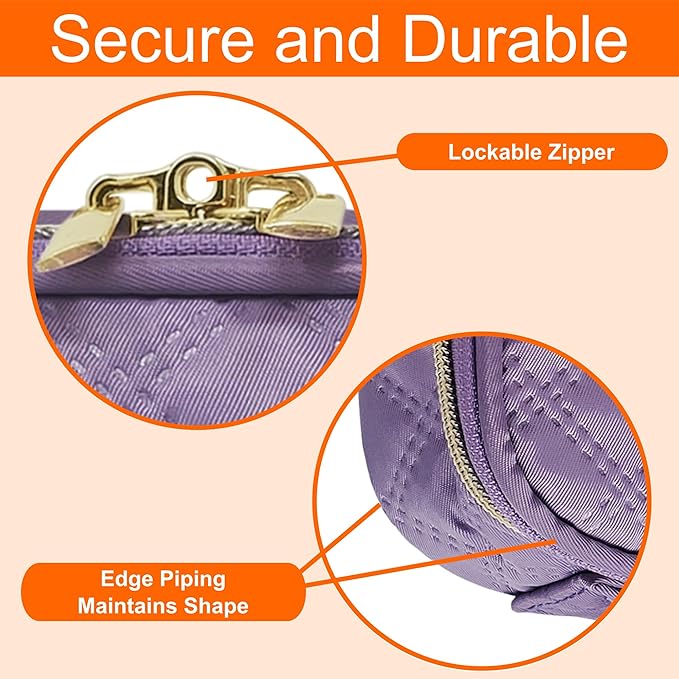 Medium Pill Bottle Organizer, Medicine Bag, Case, Carrier for Medications, Vitamins, and Medical Supplies - Travel Medicine Organizer Home Storage Med Bag - Ultrasonic Purple (Without Lock)
