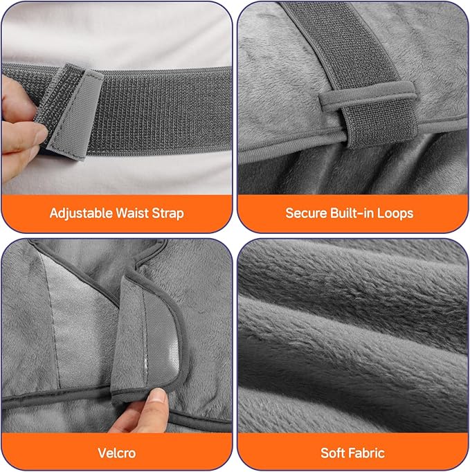 Heating Pad for Back, Neck & Shoulders, 24"x33" Weighted Heat Wrap with 6 Heat Levels and 4 Timers, Auto Shut-Off, Full Back Pain Relief, Great Gift for Women, Men & Family
