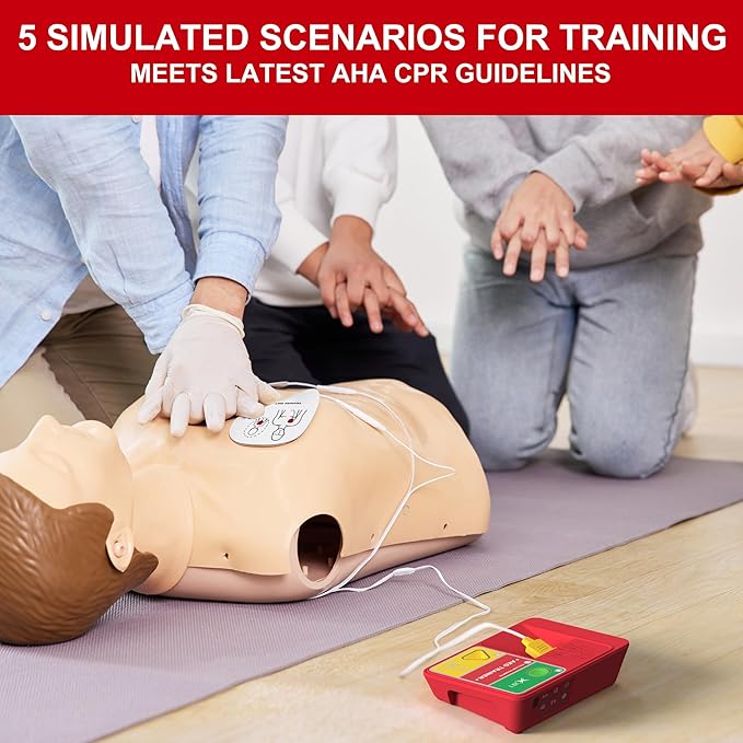 AED Trainer & AED Simulator & AED Defibrillator for Home, Lightweight CPR Practice Device, Portable Defibrillator Training for First Aid Beginners (XFT-120N)