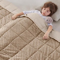 anfie Weighted Blanket Kids(50"x60" 5lbs) Weighted Blanket Cooling Blanket for Sleeping,Throw Size Breathable Blanket with Premium Glass Bead(Khakil)