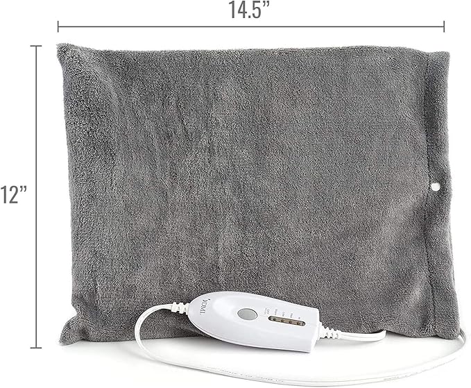 DMI Heating Pad for Pain Relief with 4 Heat Options & Moist Heat for Back Pain Relief,FSA and HSA Eligible,Neck and Shoulders,Muscle Aches,Arthritis,Period Cramps,9ft Cord,14.5 x 12 ',Medium