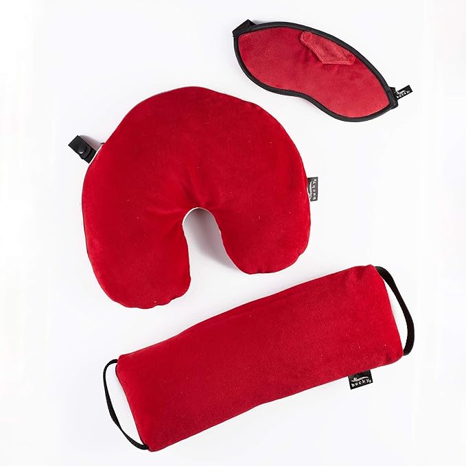 Bucky Eden Collection Lightweight Eye Shade Mask with Reusable Ear Plugs, Cherry