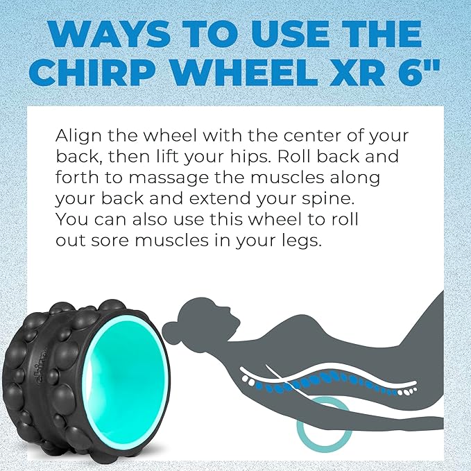 Chirp Wheel XR Knot Kneader - Firm Massage Roller, Shiatsu Thumb Massage, Muscle Release Tool for Knots &Tension Relief | High Density Foam for Physical Therapy & Relaxation, 500lbs Capacity, 6" Mint