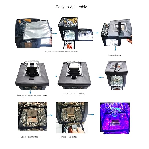 3D Printer Resin Curing Station DIY Curing Enclosure with UV Light UV Lamp Solar Turntable for 405nm UV Resin SLA DLP LCD 3D Printer Solidify Model