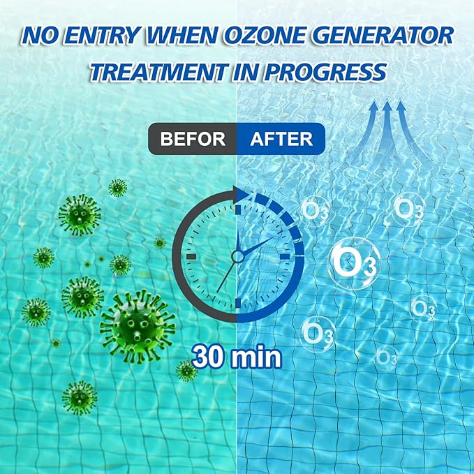 2000mg/H Ozone Generator for Cold Plunge with Timer,Ozone Bubbler, Portable Ozone Generator Keep Hot Tub Water Clean, Ozone Generator Hot Tub, Spa, Cold Plunge Accessories