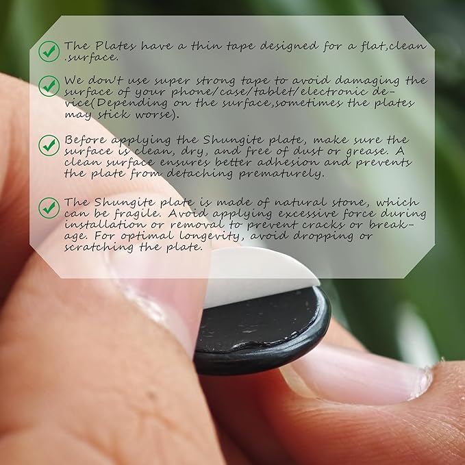 Gadget Protection Shungite Stickers for Cell Phone 2 pcs | Round Sticker Plates for Bad Vibes Blocking | Polished Shungite Stone Plates (Kaleidoscope & Aum)