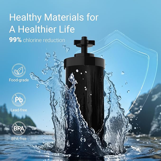 [New Upgraded Ultrafiltration] AQUA CREST Black Water Filter, Replacement for Berkey® BB9-2® Black Purification Elements, Berkey® Gravity Water Filter System, 2 Pack