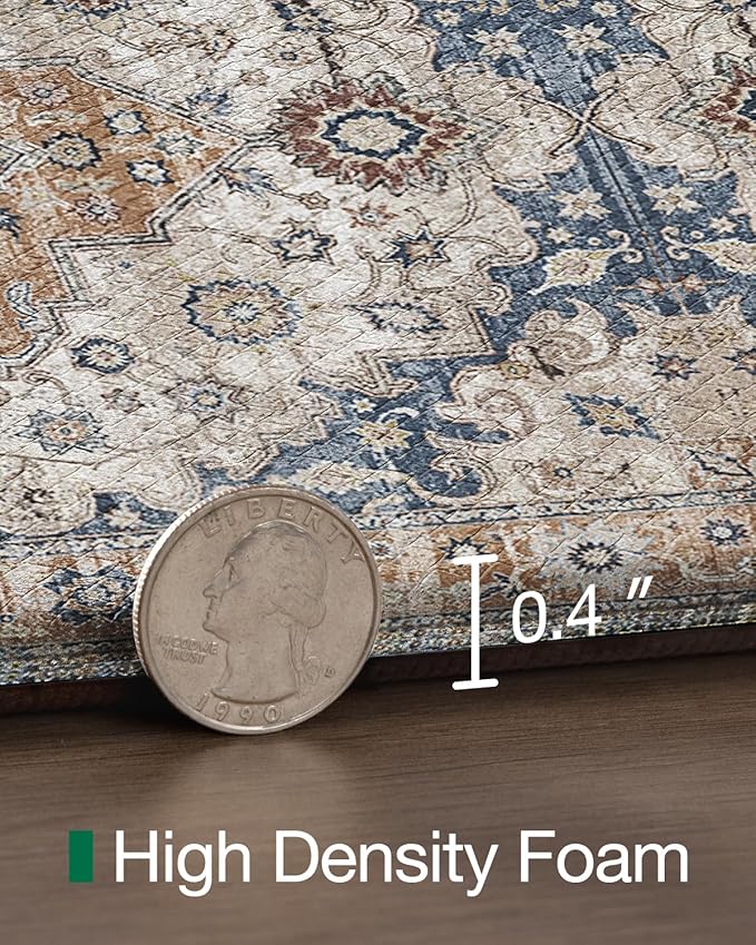 LUMI Kitchen Mat Anti Fatigue Cushioned, Memory Foam Padded Standing Rug Washable, Non Slip Comfort Floor Runner for Home, Sink, Laundry, Office, 17"x59", Terracotta