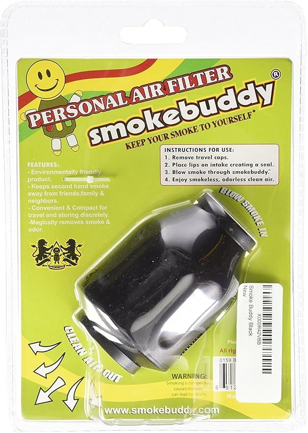 Smoke Buddy Personal Air Purifier Cleaner Filter Removes Odor -Black