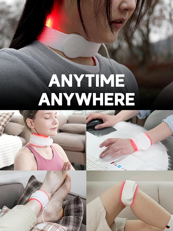 Red Light Therapy for Wrist, Neck, Hands, Ankle with 108 Near Infrared Dual Chip LED 880nm 660nm, White Silicone Band, Brace, Heating pad, Portable, Flexible, P PEACH TECH, SALUS