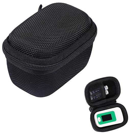 Hard Storage Case Bag for Fingertip Pulse Oximeter fits for Innovo Deluxe/Santamedical/Concord Sapphire Blood Oxygen Saturation Monitor, Black