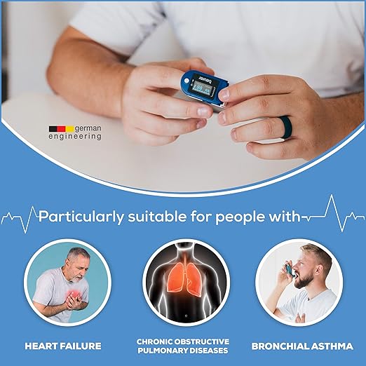 Beurer PO50 Fingertip Pulse Oximeter, Blood Oxygen Saturation & Heart Rate Monitor, 4 Colored Graphic Display Formats, Extra-Small & Light, Strap & Batteries Included