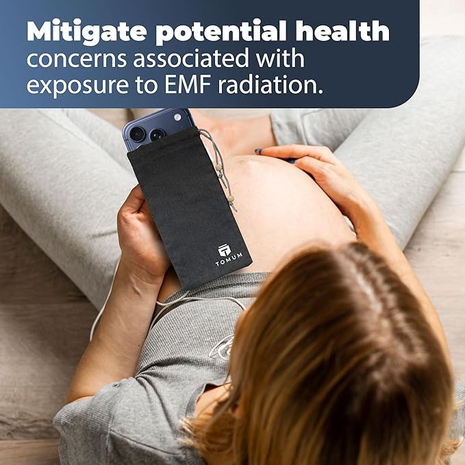 TOMUM EMF Shield Sleeve for Cell Phone - EMF Protection Smartphone Pouch - Anti EMP Bag - Signal Blocking Case for Radiation EMP 5G RFID Black