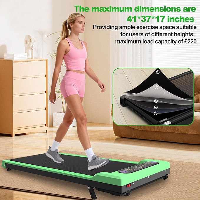 2 in 1 Foldable Walking Pad with Incline and Handle Bar, Compact Under Desk Treadmill with LED Display & Remote Control, Portable Treadmills for Home Office Small Spaces, 265 LBS Capacity