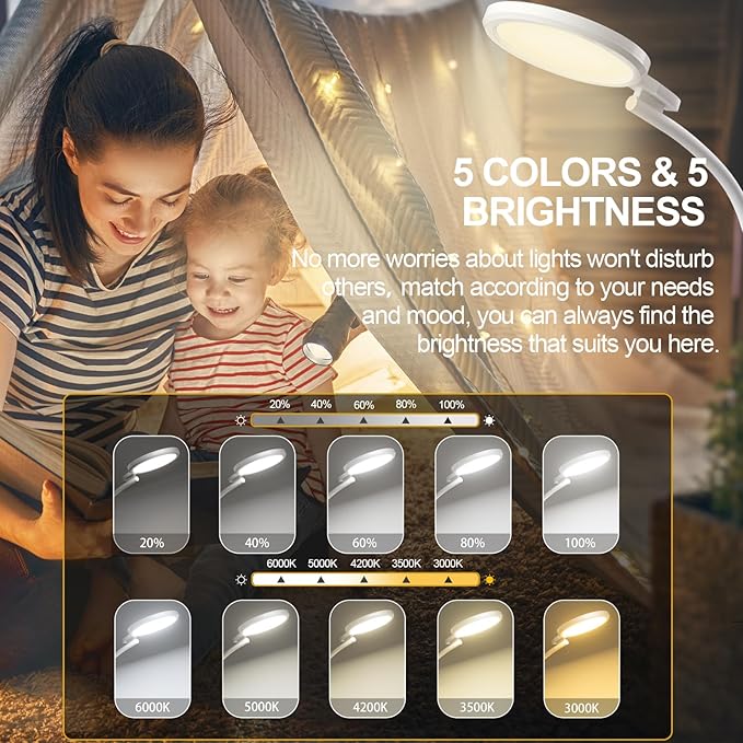 Light Therapy Lamp, LED 10000 Lux Floor Happy Therapy Light, UV-Free Sun Lamp with 5 Brightness & 5 Color Temperatures, 3 Heights for Apartment/Office/Home