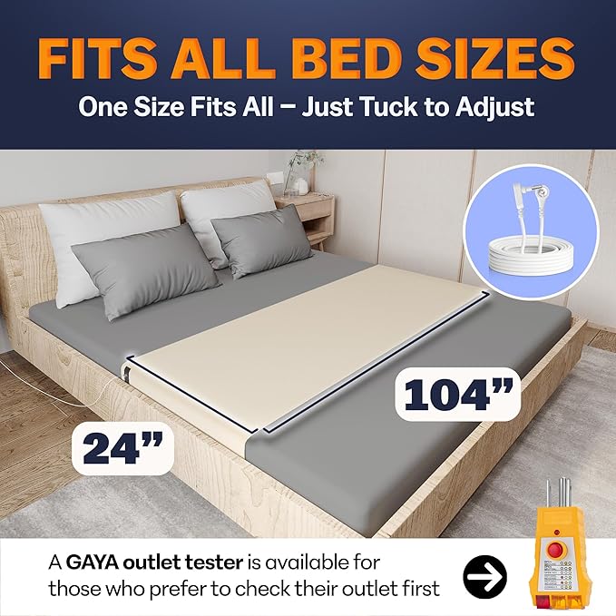 Grounding Sheet for Bed with Grounding Tester, Silver Threads - One Size For All Beds, Extra Soft 95% Organic Cotton 5% Pure Silver, Grounding Bed Sheets, Improve Sleep & Reduce Stress Earthing Sheets