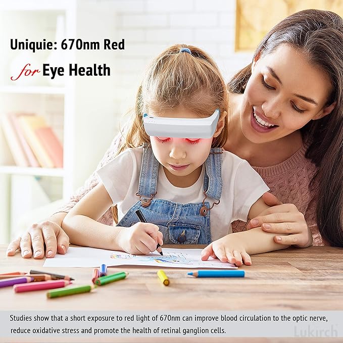 Red Light Therapy Glasses 670nm – Eye Comfort & Visual Wellness, Blue Light Therapy Support for Sleep, Circadian Rhythm, Jet Lag & Seasonal Mood, Red & Blue (2-in-1)
