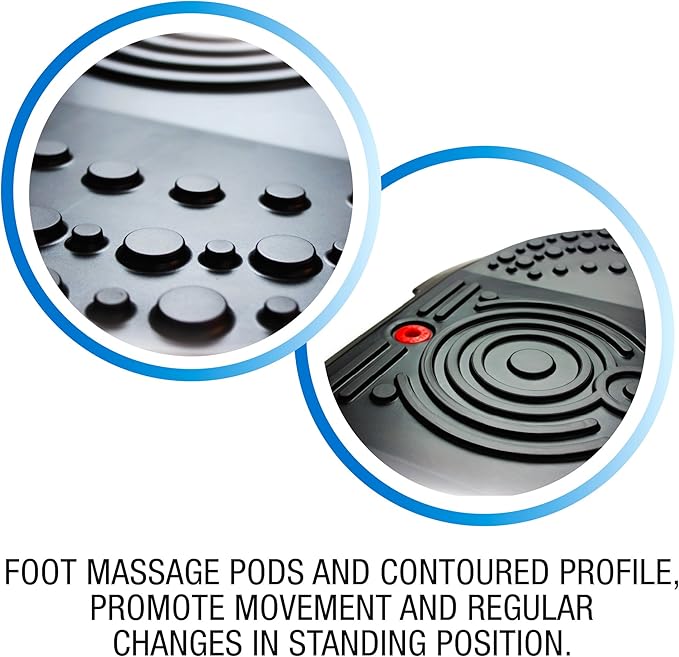 System 2000M Lite Ergonomic Anti-Fatigue Floor Comfort Mat, Non-Slip Base for Standing Desks, 16" x 24" Black for Home, Office, Kitchen & Gaming Use