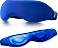 Cooling Gel Eye Mask, FSA Eligible Contoured Cold Compress for Eyes, Reusable Cold Eye Mask for Puffy Eyes, Migraine & Tired Eyes, Post Surgery, Ice Gel Pack for Eye Care, Adjustable Strap (Blue)