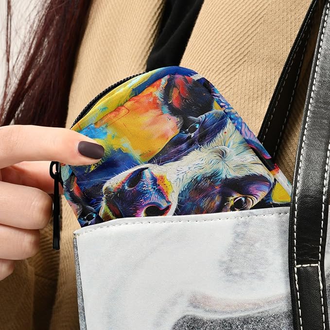 Pill Box Fun Cow 7 Day Pill Case Travel Pill Organizer Bag with Zipper Portable Weekly Vitamin Medicine Supplement Holder Pouch Bag